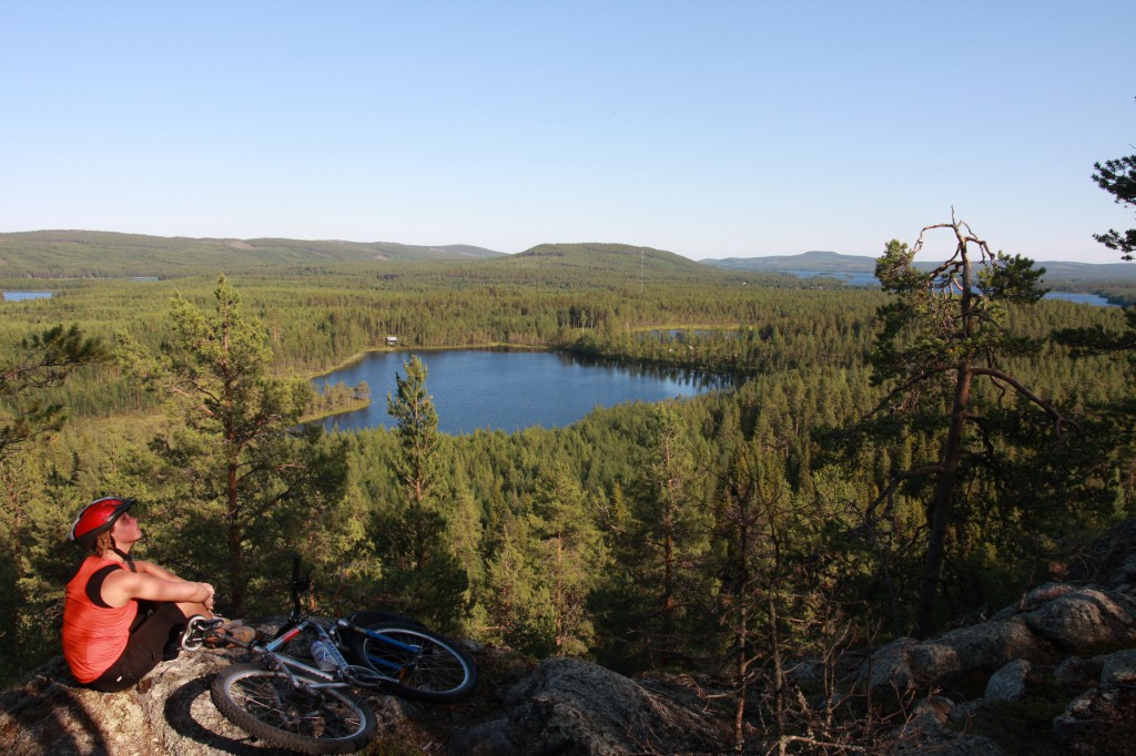 Mountain bike view Råne river valley  Swedish Lapland